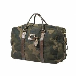 Beretta by Campomaggi Washed Canvas Camo & Leather Travel Bag 7 Beretta by Campomaggi Washed Canvas Camo & Leather Travel Bag -Beretta Store BS321T0984075F CLOSEUP1